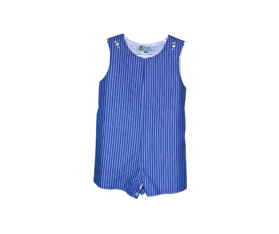 Classic Blue Pinstripe Romper