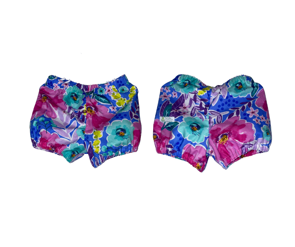 Vibrant Floral Dress with Matching Bloomers