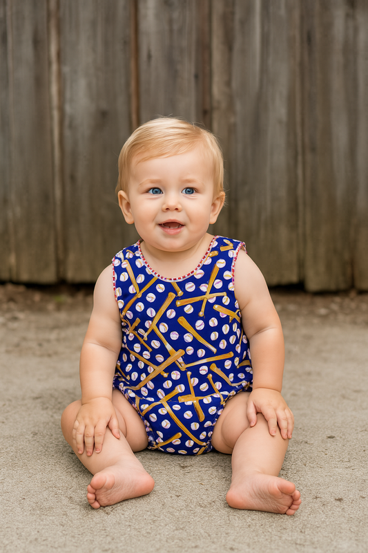 Batter Up! Baseball Romper