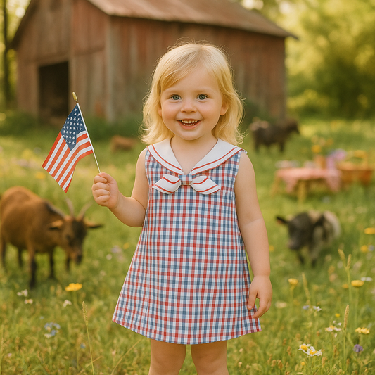 Classic Gingham Sailor Dress