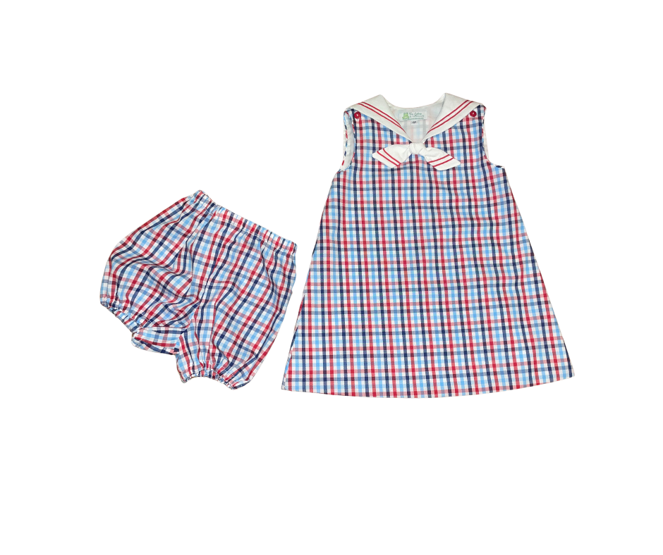 Classic Gingham Sailor Dress